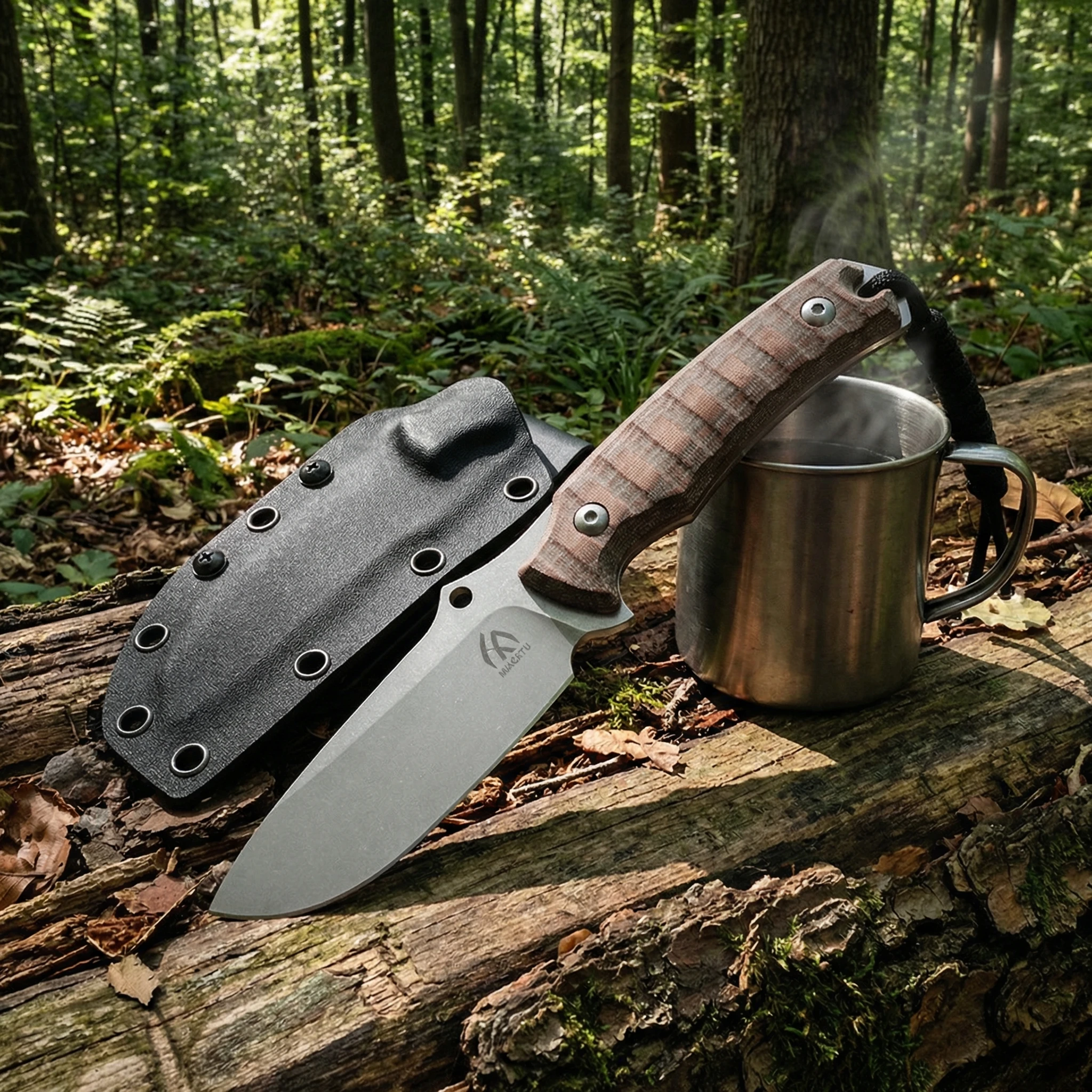 Cuchillo táctico de hoja fija G10 con funda, outdoor