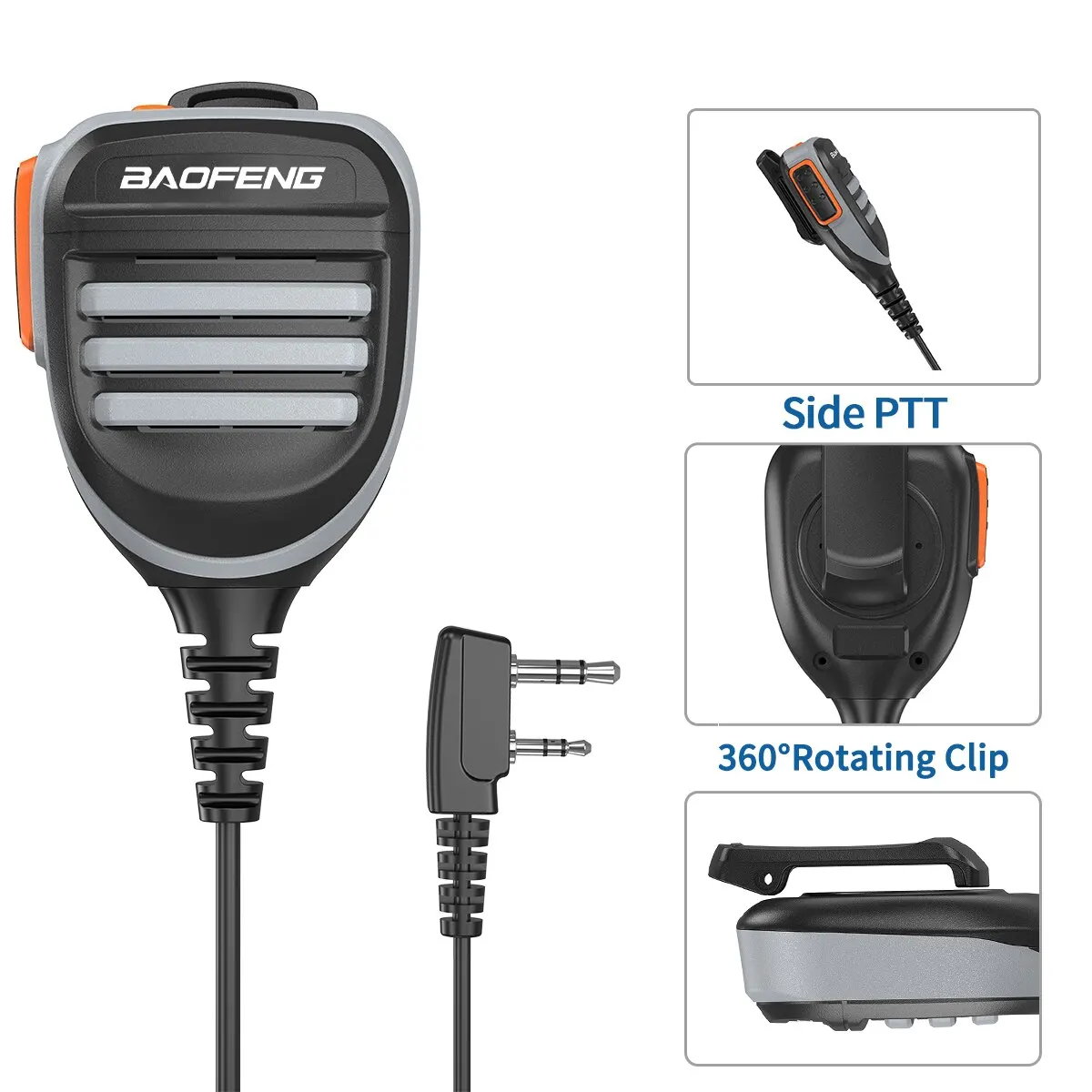 Baofeng UV-K5 Micrófono para UV-5R y radios de mano profesionales - imagen 5