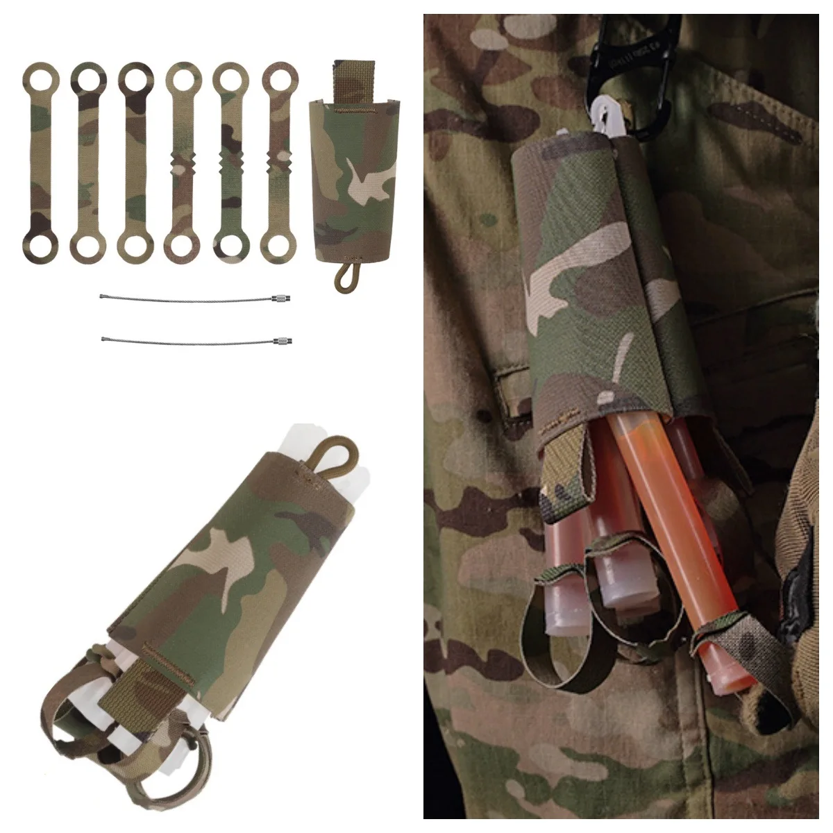 Bolsa táctica para barra luminosa de camuflaje exterior con cordón - imagen 4