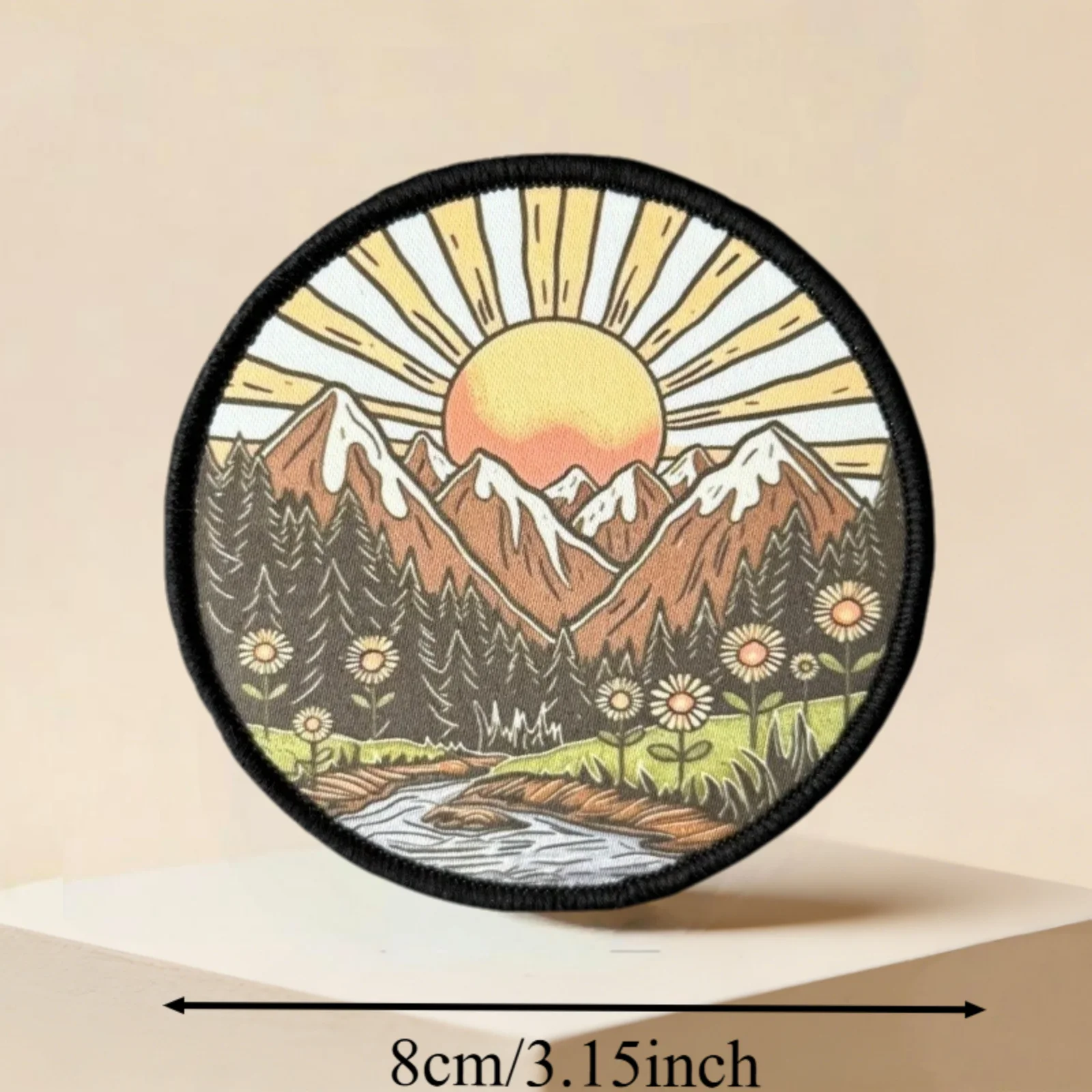 Parche táctico de paisaje al amanecer con gancho y bucle - imagen 3