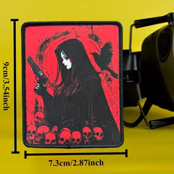 Parche moral velcro calavera cuervo anime bruja