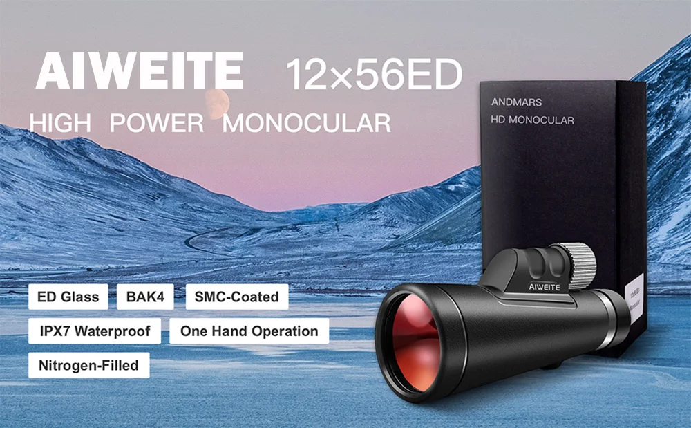 Monocular 12x56 con acabado y cuerpo compacto