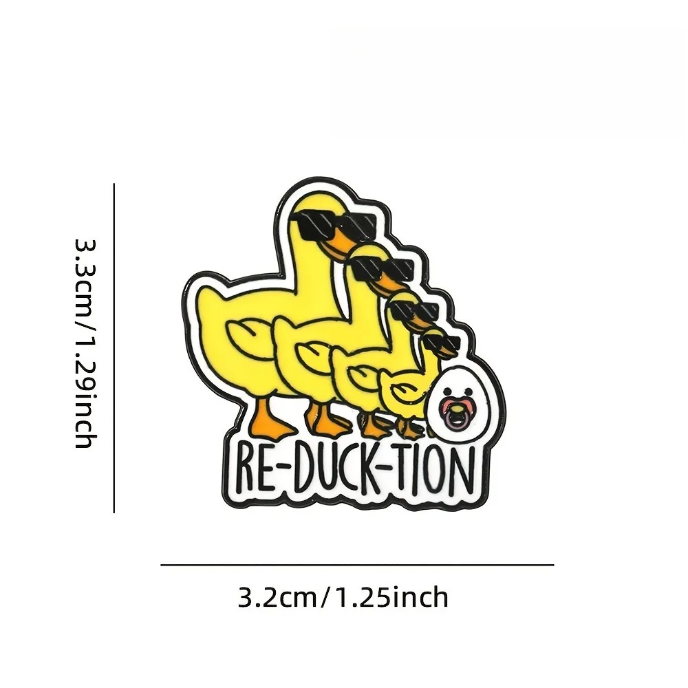 Broches de esmalte de pato divertido amarillo para solapa y mochila - imagen 2