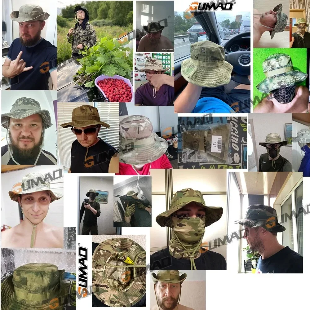 Sombrero boonie táctico camouflage – Protección solar viento hombre outdoor - imagen 3