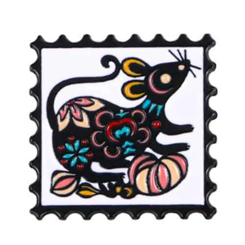 Pin esmalte Zodíaco Chino Dragón Tigre - Insignia solapa animales - imagen 2