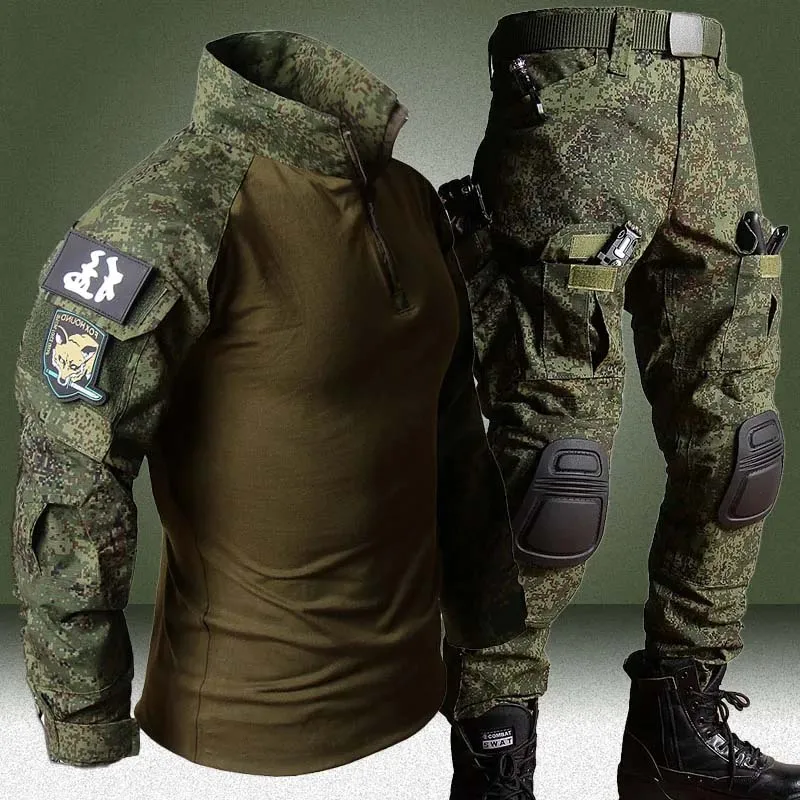 Uniforme táctico hombre airsoft: camisa de combate, cargo y gorra - imagen 4