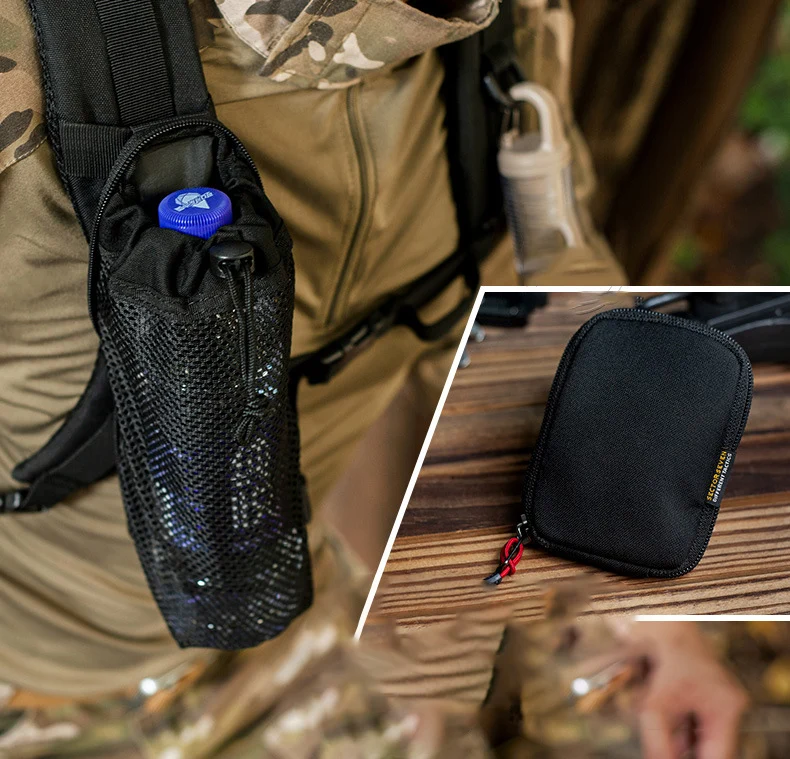Bolsa táctica Molle para botella plegable