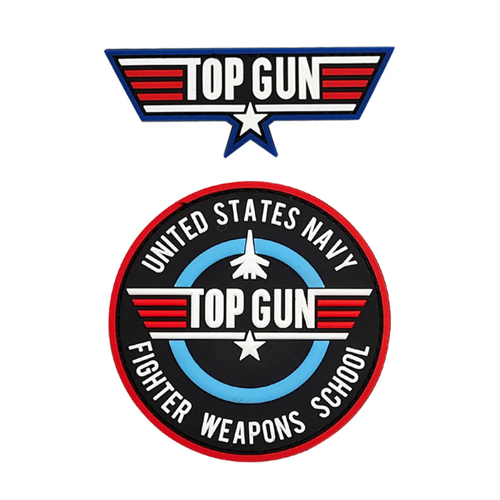 Insignia de piloto Top Gun en PVC con bandera americana