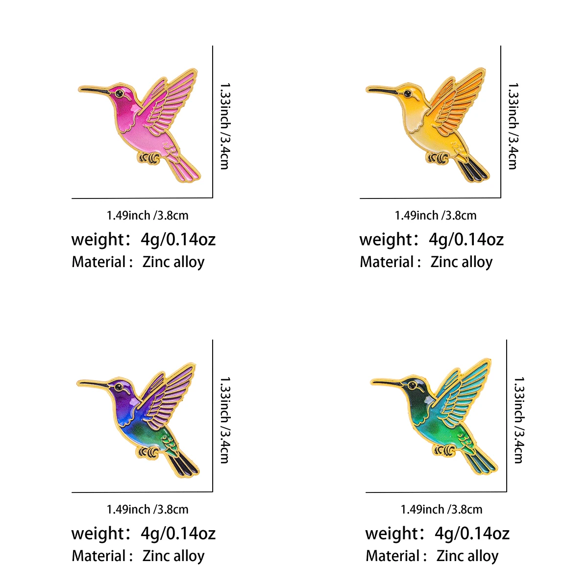 Broches con diseño de aves