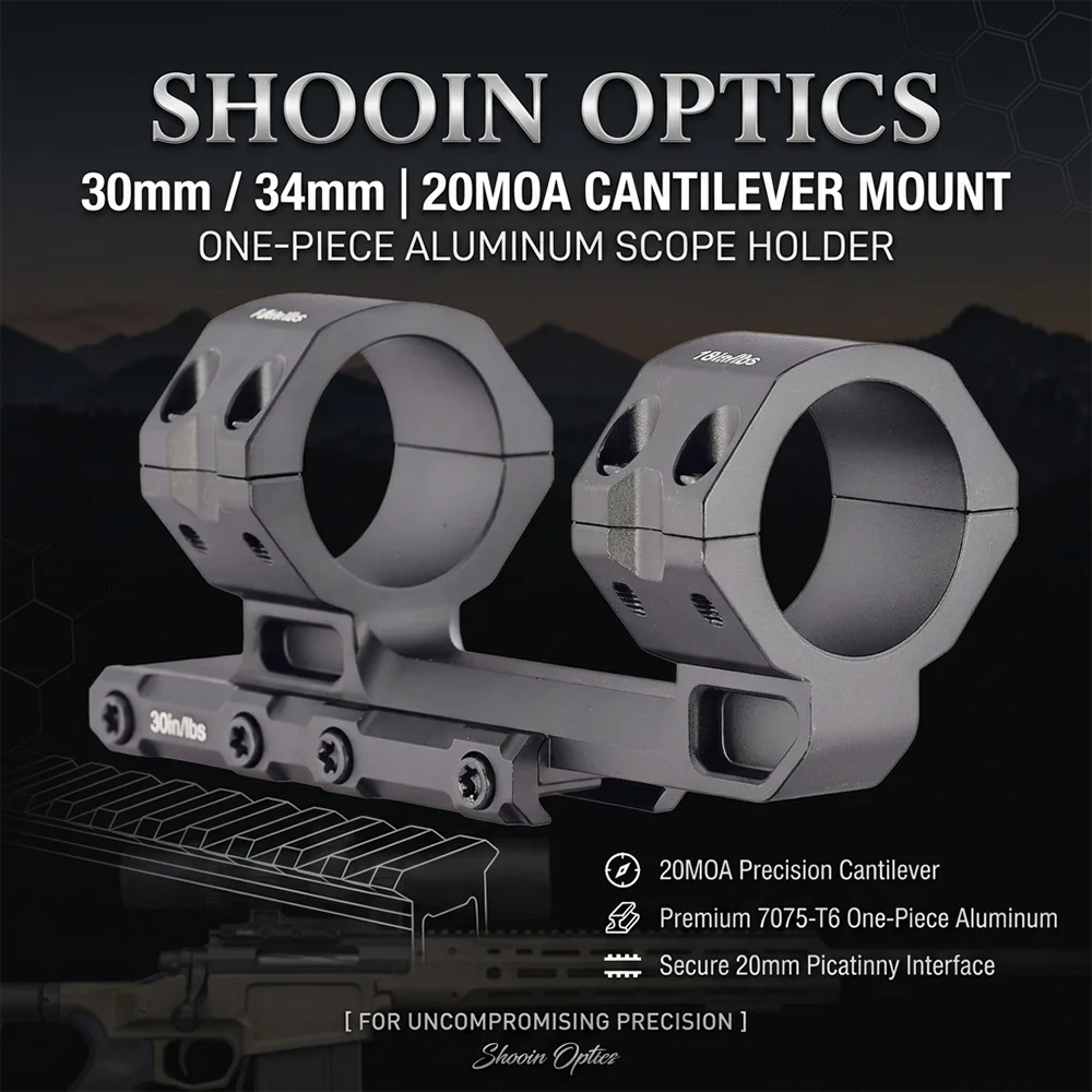 Shooin Optics Soporte cantilever de aluminio una pieza para Picatinny