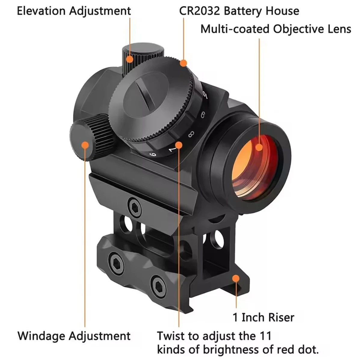 Mira punto rojo y verde Táctica HD101 con riel Picatinny - imagen 2
