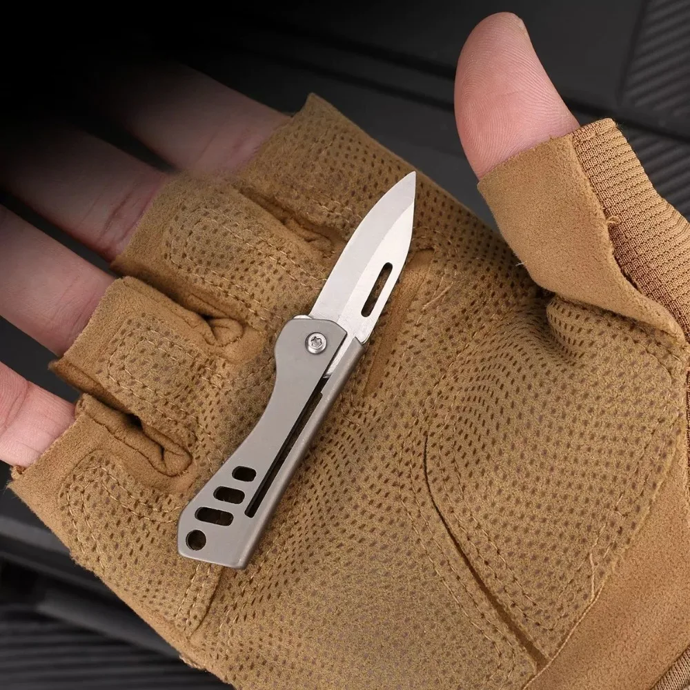 Cuchillo plegable de titanio para outdoor compacto, de bolsillo - imagen 3