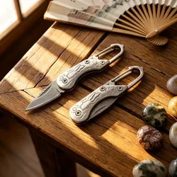 Cuchillo damasco portátil mini para cocina y uso hogar