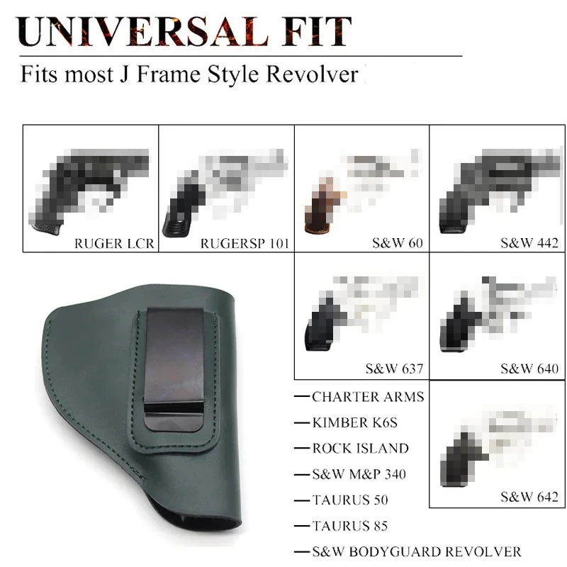 Funda IWB cuero diestra para revólver J Frame, LCR y S&W - imagen 5