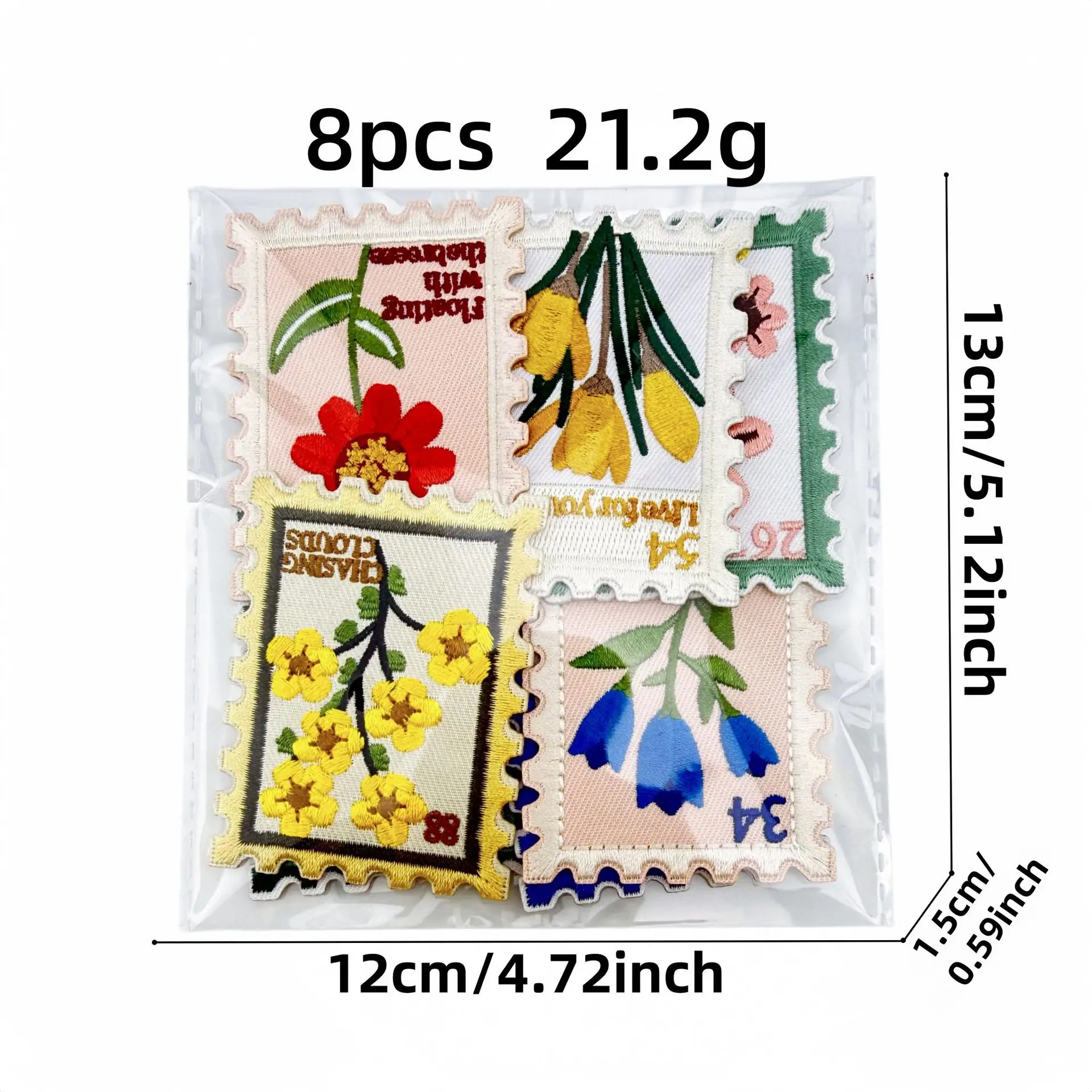 Parche termoadhesivo bordado flores vintage rectangular para coser - imagen 5