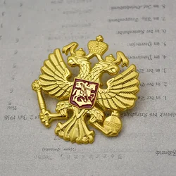 Insignia militar metálica URSS águila bicéfala broche para gorra