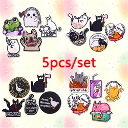 Parche bordado termoadhesivo gato y pato – para coser o planchar