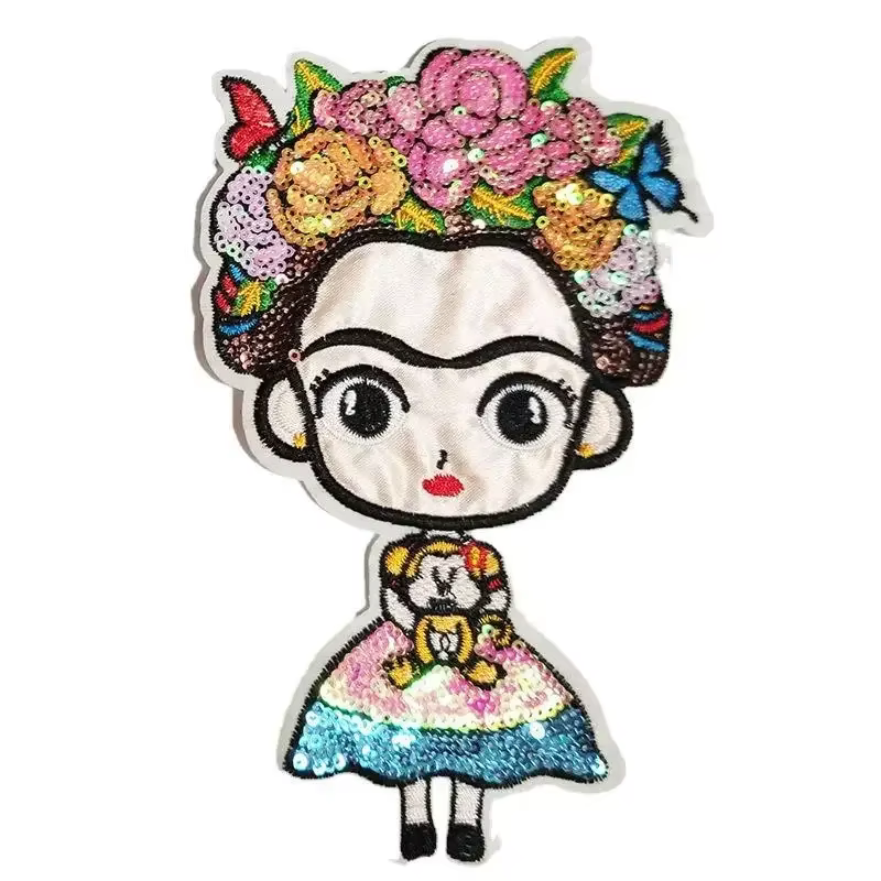Parche bordado lentejuelas flores – Para coser o planchar - imagen 3