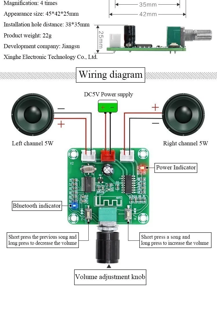 Detalle de la placa para altavoz inalámbrico