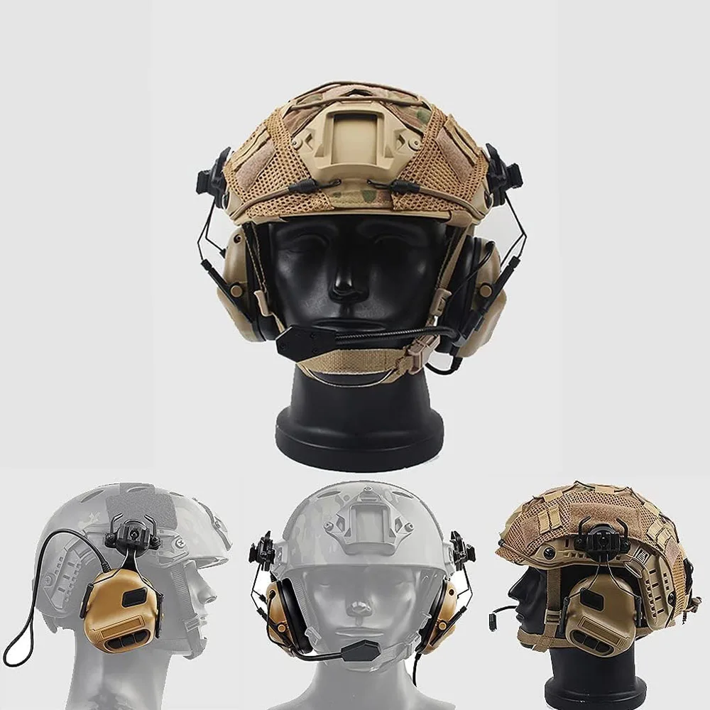 Casco táctico airsoft ligero con auriculares e gafas de protección - imagen 4