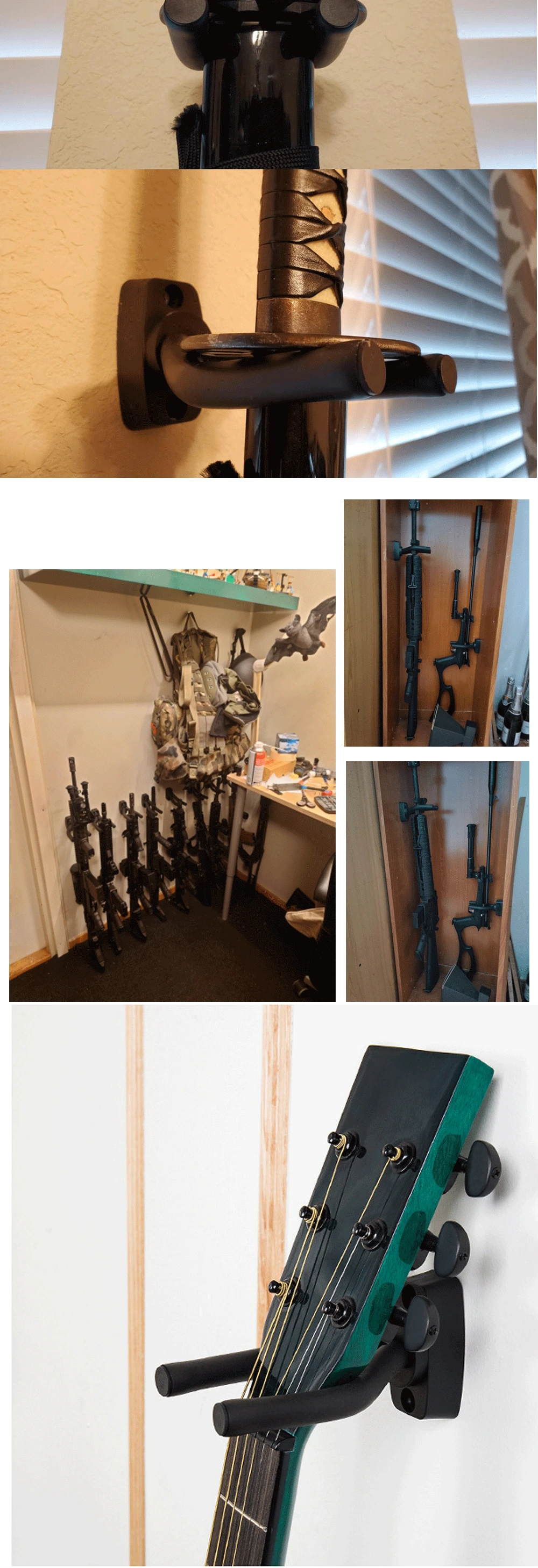 Soporte para rifle con brazo ajustable visto en detalle