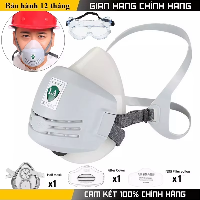 Mascarilla respiratoria silicona reutilizable media cara spray químico - imagen 2