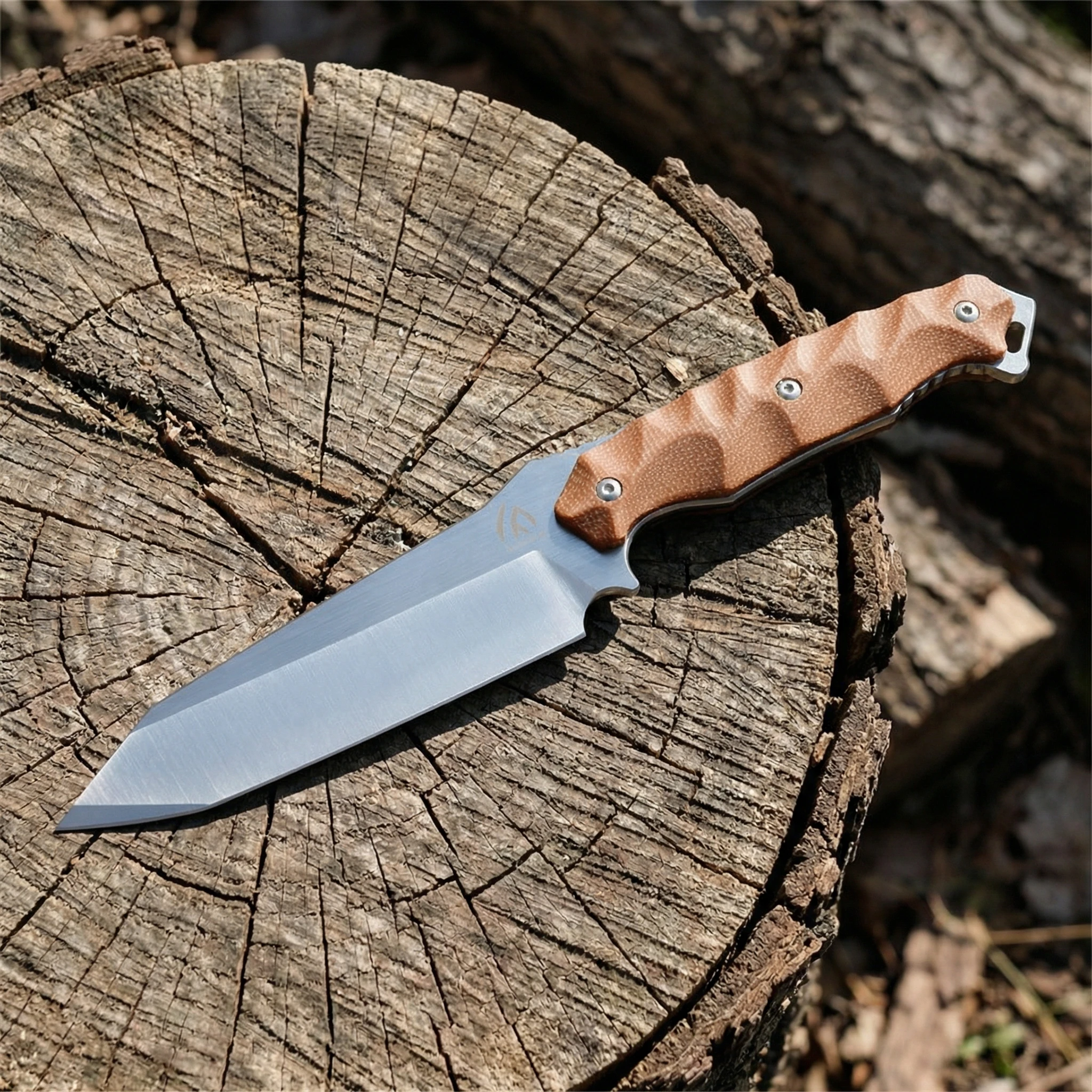 Cuchillo de hoja fija lino al aire libre con funda táctica - imagen 5
