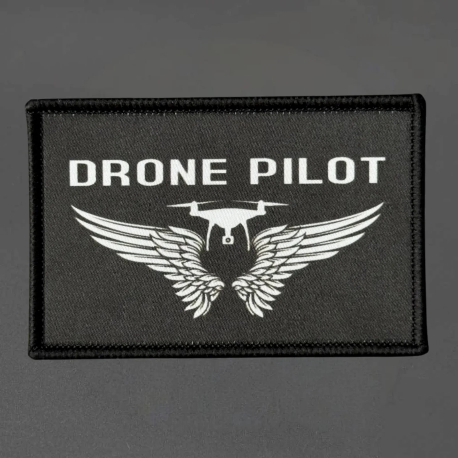 Parche táctico de piloto de dron con cierre de velcro