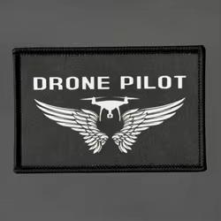 Parche táctico de piloto de dron con cierre de velcro