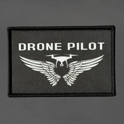 Parche táctico de piloto de dron con cierre de velcro
