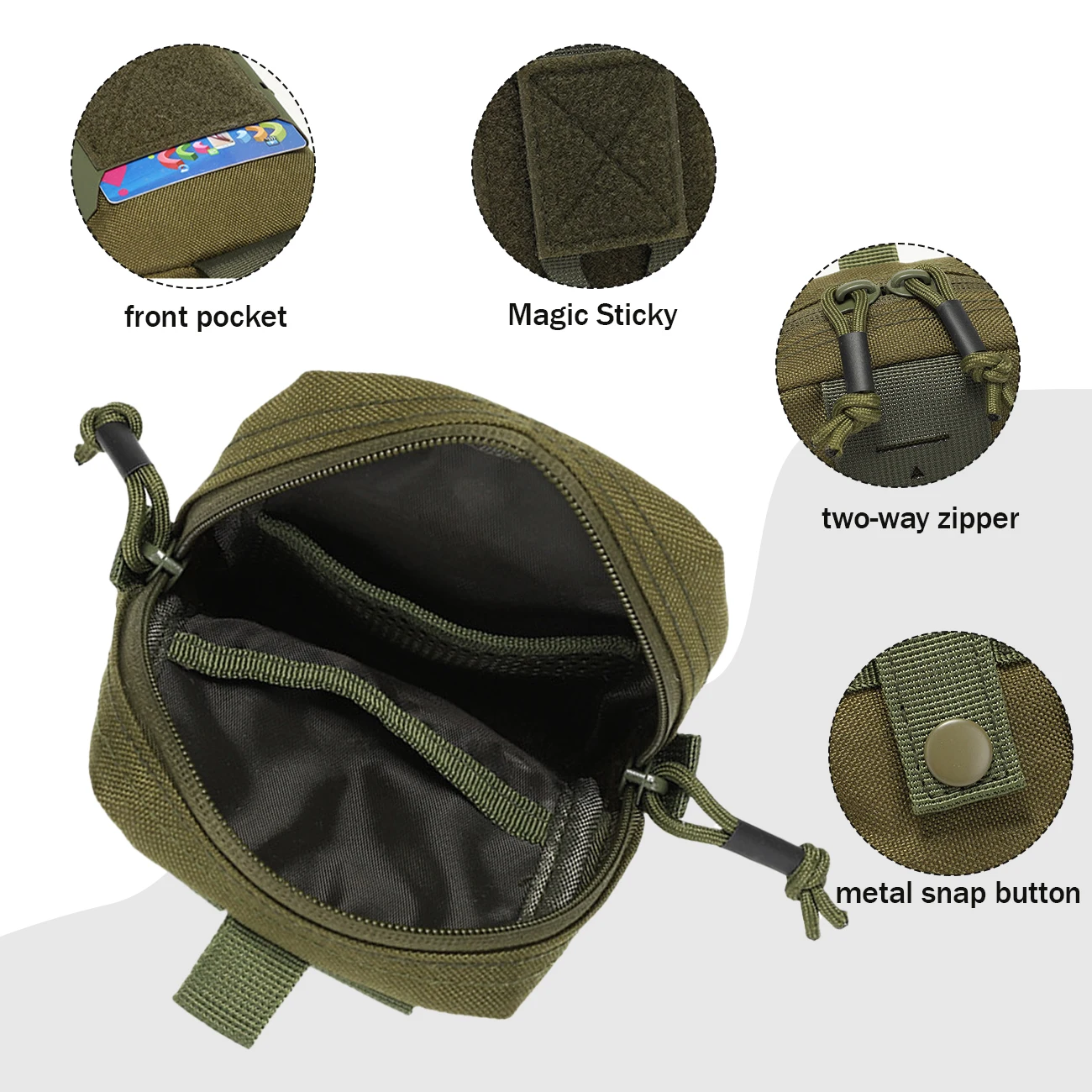 Bolsa táctica MOLLE para chaleco o cinturón con apertura rápida - imagen 4