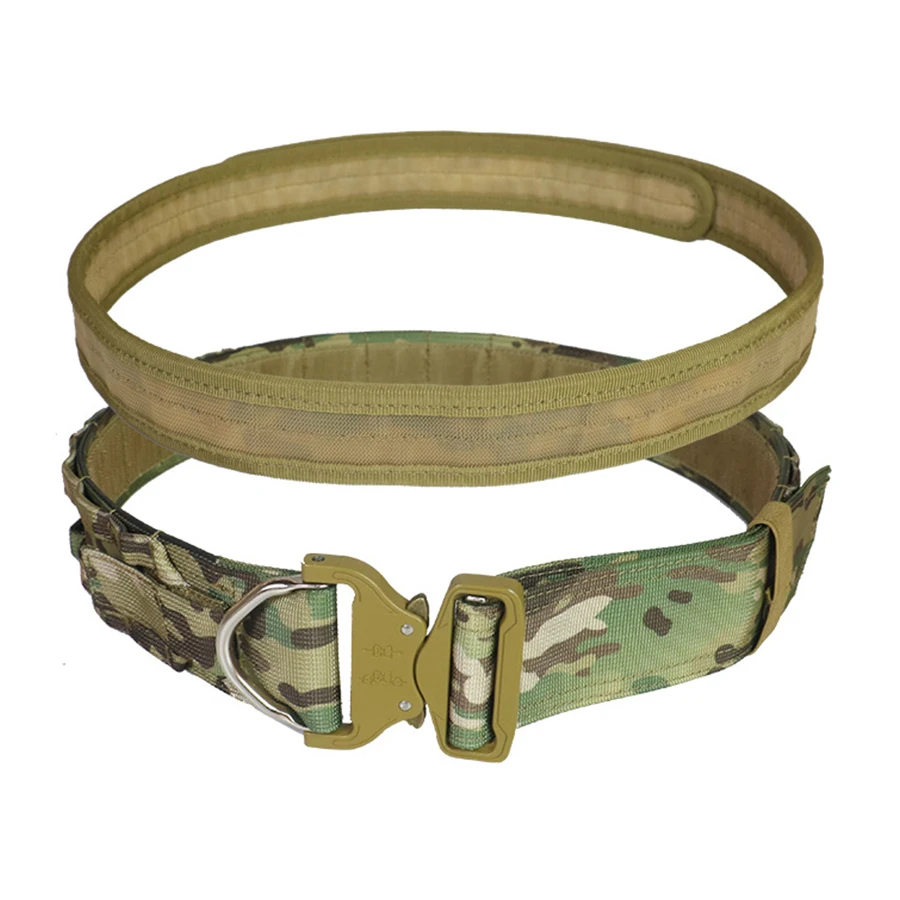 Cinturón táctico MOLLE modular con hebilla tipo serpiente desmontable