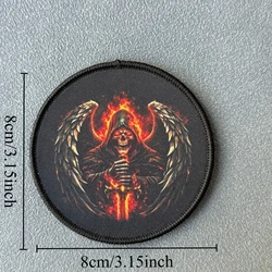 Parche táctico ángel flameante moral gancho y bucle para mochila