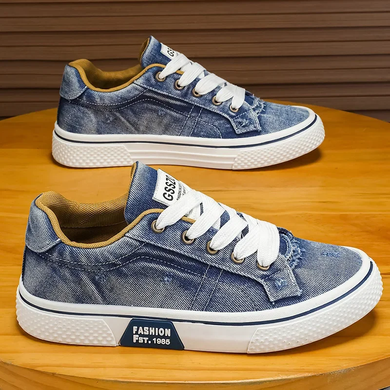 Zapatos casuales de lona con cordones, detalle de textura