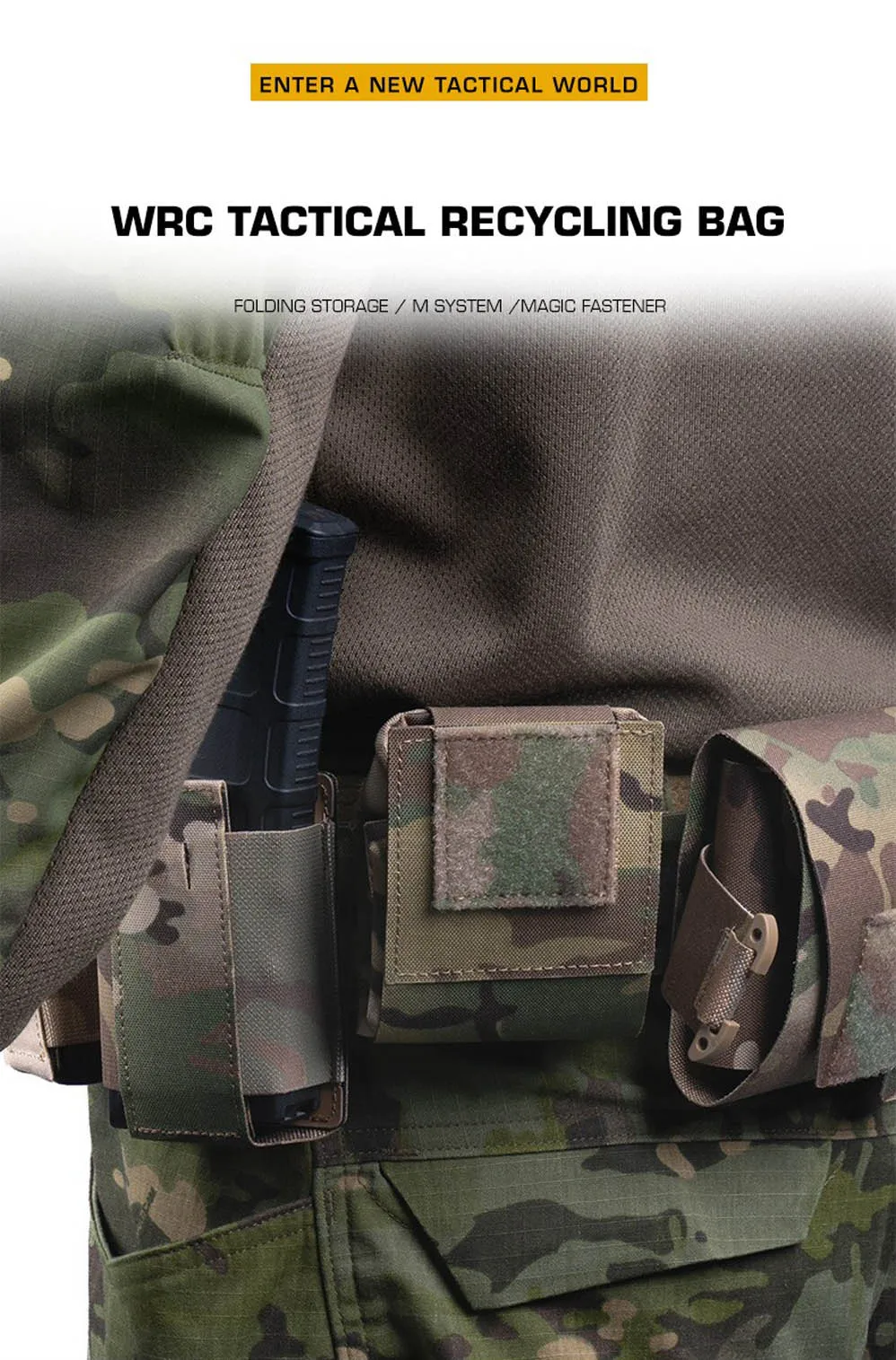 Bolsa táctica plegable en uso