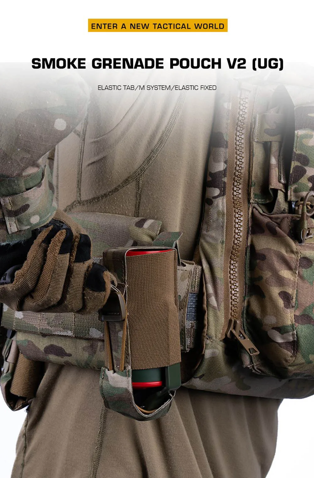 Bolsa táctica para granadas de humo V2 KOLINLOV vista frontal