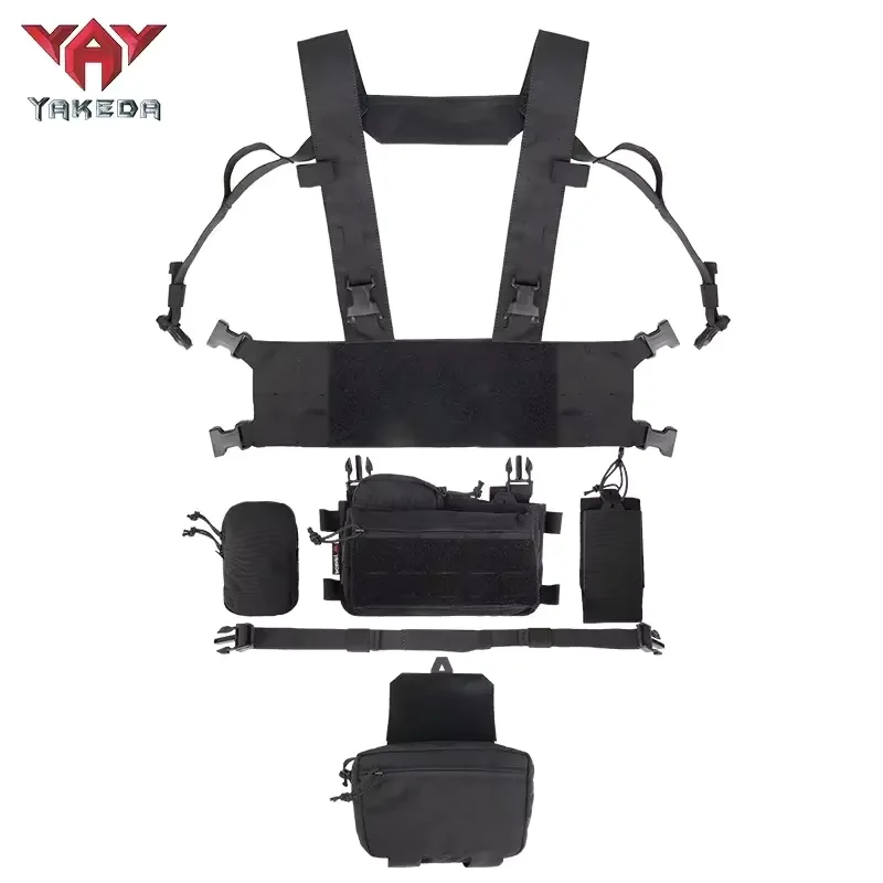 YAKEDA Chaleco táctico Molle con porta cargadores para Airsoft y caza - imagen 3