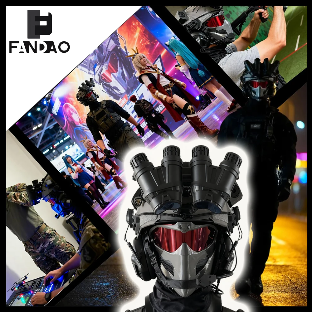 Casco táctico integral airsoft 9 en 1 con máscara, auriculares y NVG maniquí - imagen 4