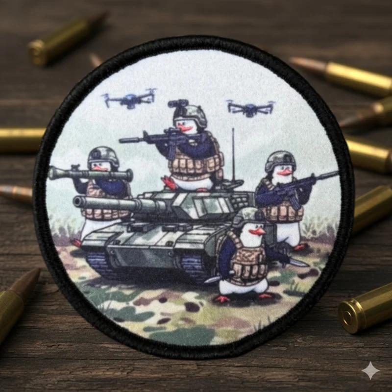 Parche táctico pingüino velcro gancho y bucle para chaleco - imagen 5