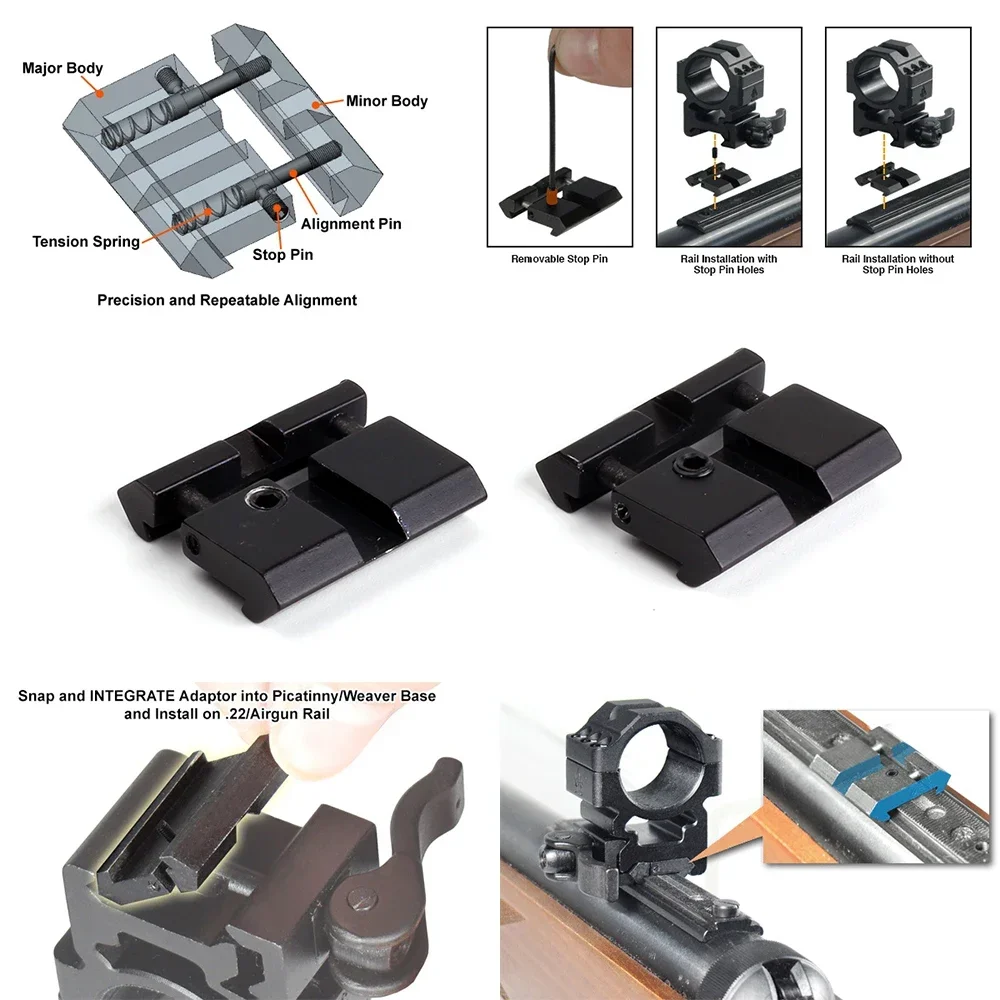 Tacarms Adaptador Montaje Picatinny 11-20mm para Rifles Caza - imagen 3