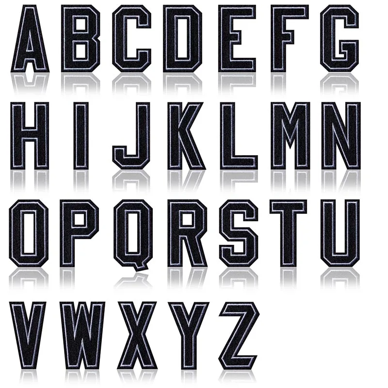 Parches termoadhesivos blanco y negro: letras para coser