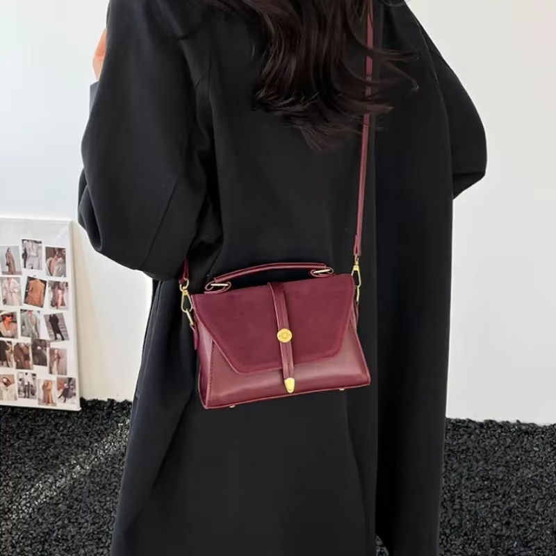 Bolso bandolera mujer gamuza moderna compacta para otoño e invierno - imagen 4