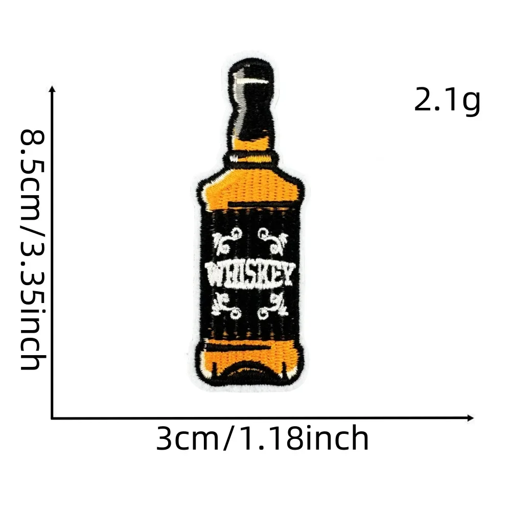 Parche bordado termoadhesivo barril de vino y botella whisky - imagen 4