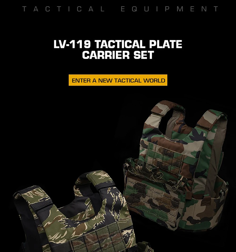 Chaleco portaplacas LV-119 Tiger Stripe frente