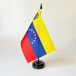 Bandera nacional de Venezuela para escritorio, poliéster VE