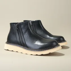 KOWM Botas de trekking de piel impermeables para hombre