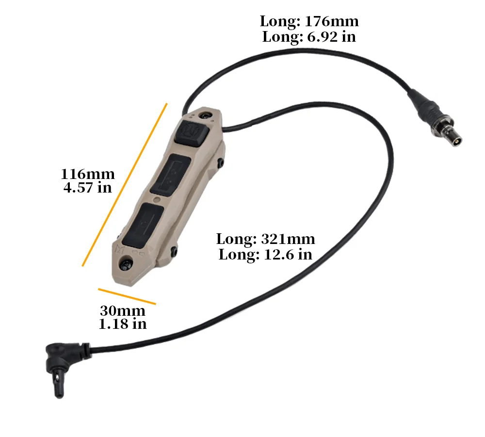 Cable AXON conectado a linterna PEQ NG en configuración táctica