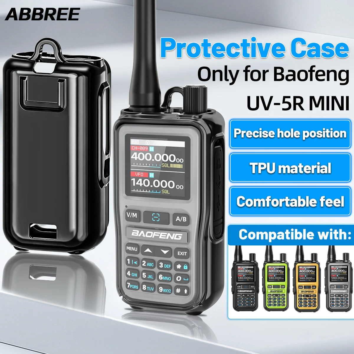 ABBREE UV-5R MINI funda protectora walkie talkie resistente agua polvo