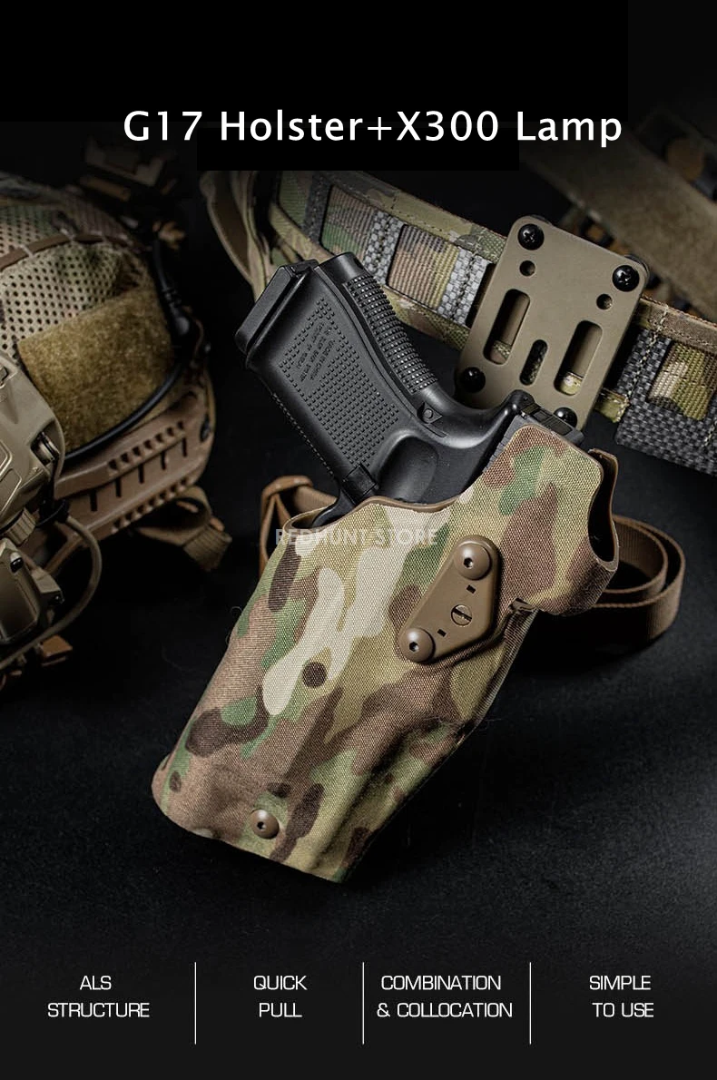 Vista frontal de la funda táctica para G17 19 X300