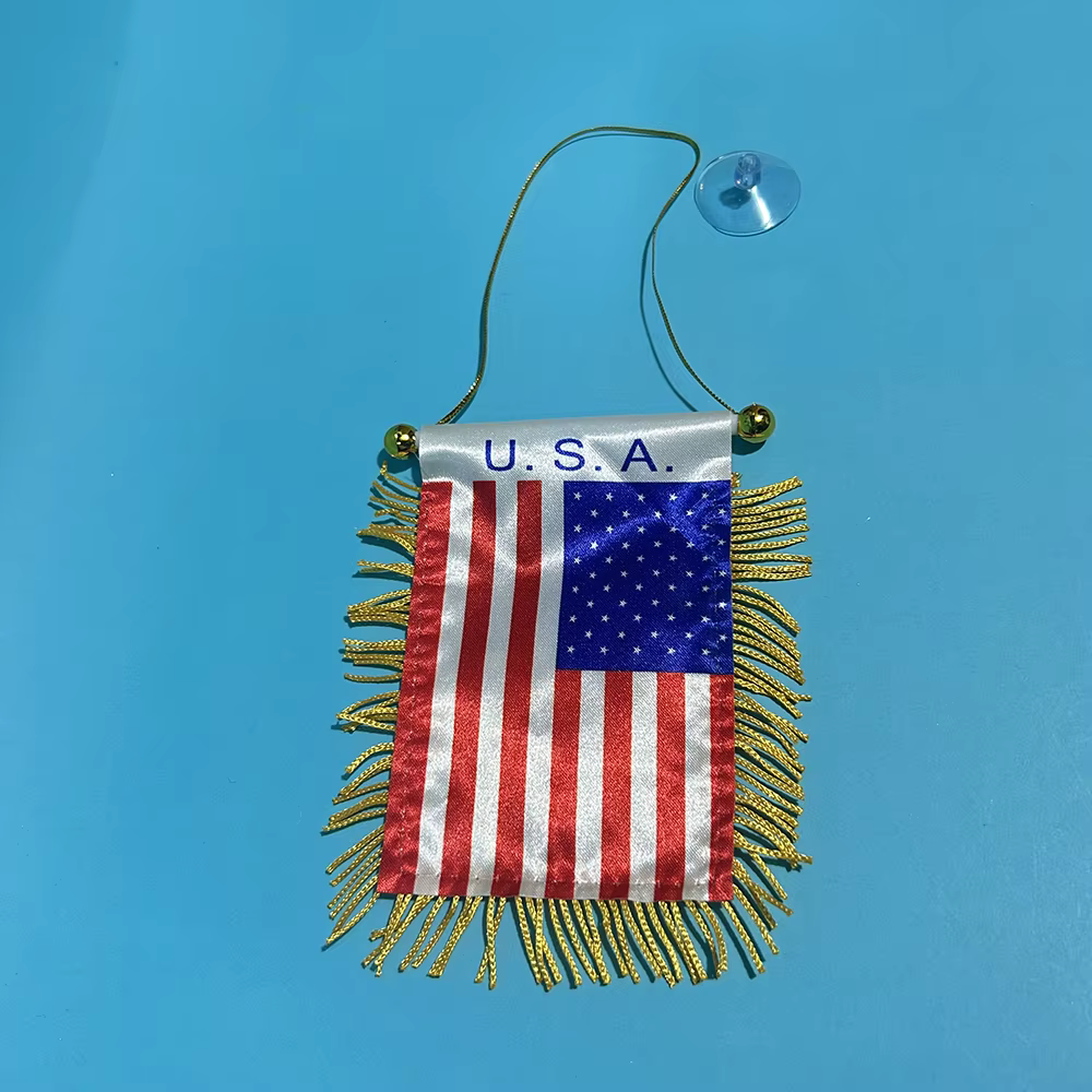Bandera para ventana de coche mini EE. UU. poliéster doble cara - imagen 3